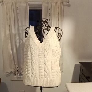 Banana Republic White V-Neck Sweater